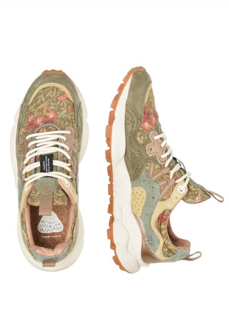 Adidasy Damskie Flower Mountain Yamano 3 Zielone Beżowe | HRS7618RO