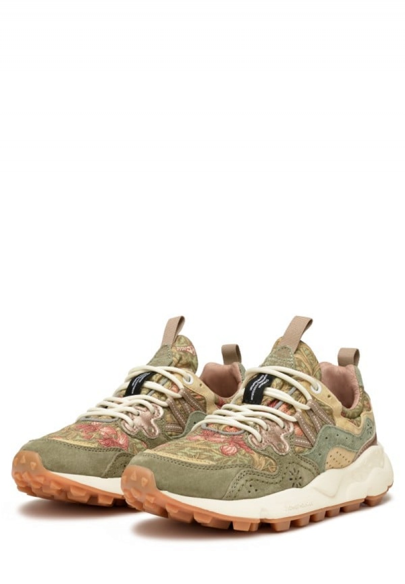Adidasy Damskie Flower Mountain Yamano 3 Zielone Beżowe | HRS7618RO
