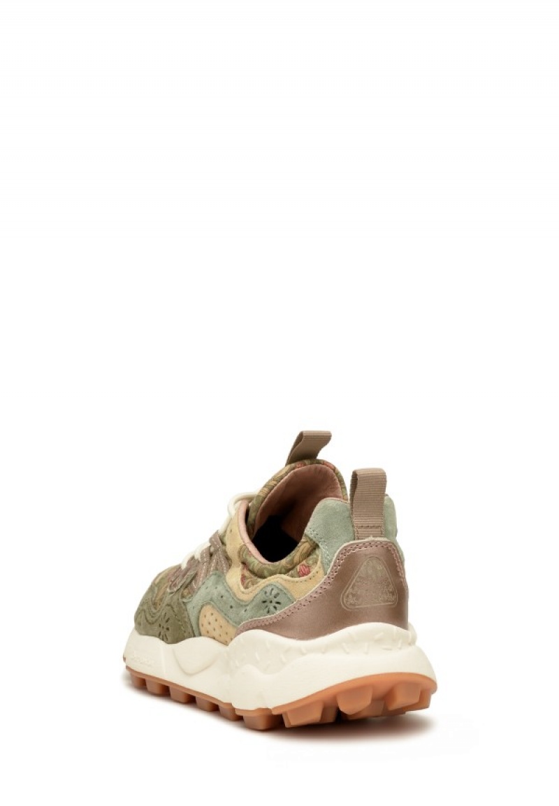 Adidasy Damskie Flower Mountain Yamano 3 Zielone Beżowe | HRS7618RO
